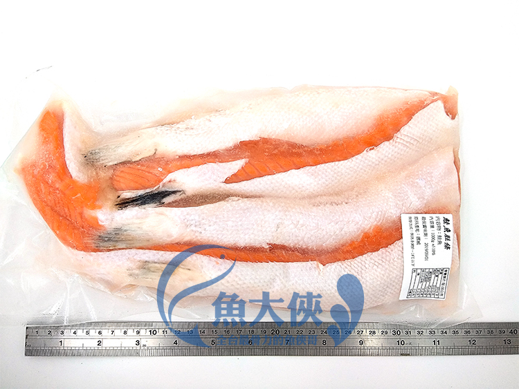 寬版-鮭魚肚肉條(1kg±5%/包)-1E7A【魚大俠】FH177