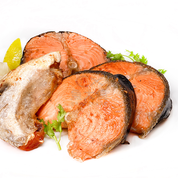 誠新-嚴選鮭魚頸肉(1kg/包)帶刺骨鱗#頸肉-1F6B【魚大俠】FH308