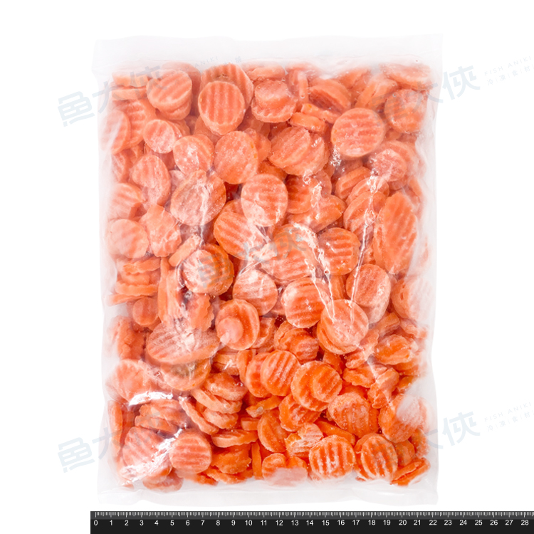熟凍-紅蘿蔔片(1kg/包)#波浪片-1I4A【魚大俠】AR086