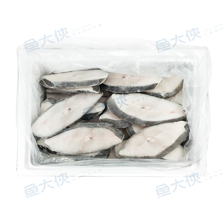 鐵板燒/排餐用-大比目魚-切片A56整件 (無洞/50~60片/15%冰/6kg/件)#整件-1D6A【魚大俠】FH145